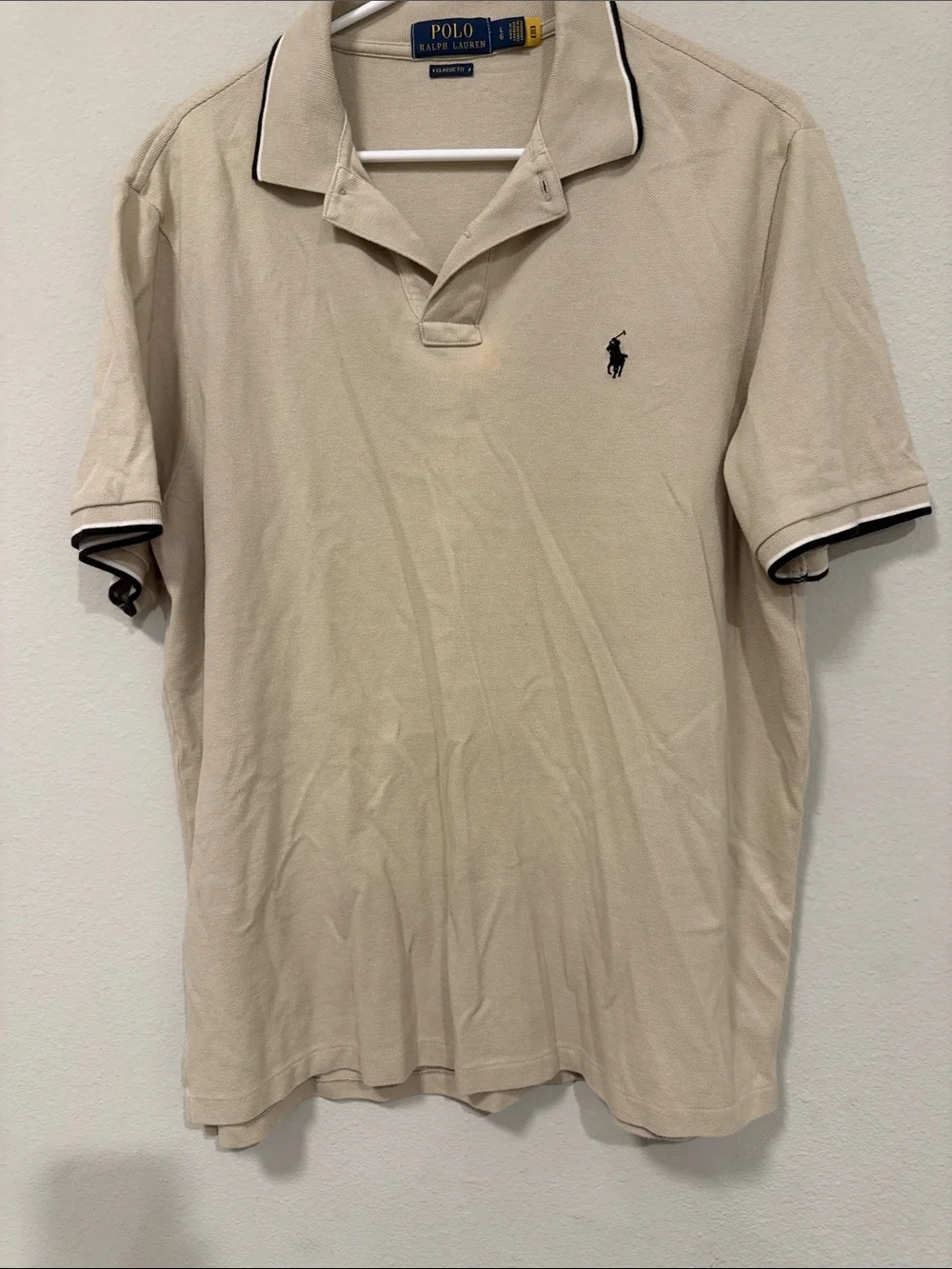 Polo by Ralph Lauren Beige Polo with Black Trim